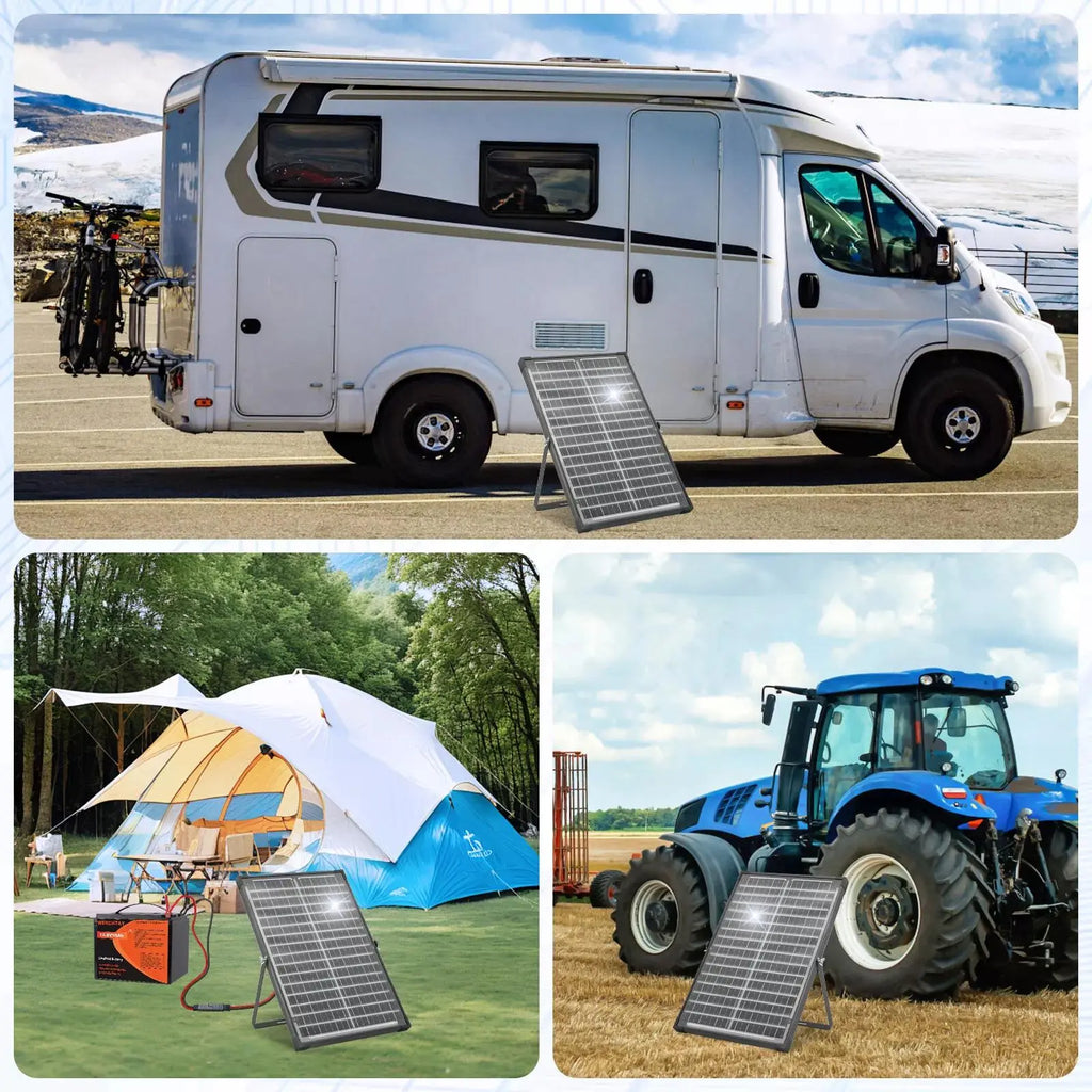 30W Dual-Sided Solar Panel Kit , Monocrystalline Solar Panel Trickle Charger, Suitable for Cars, Rvs, Boats, and Off-Grid Battery Charging, Includes Controller and Adjustable Mounting Brackets, Snow and Wind Resistant Design, Dealsforyoudays