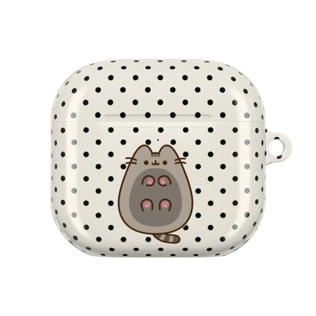Pusheen Cat Airpods Case – Cute Polka Dot Kawaii Design Cover, Funny Fat Kitty Silicone Case for Girls Women, Aesthetic Y2K Accessory, Case for Airpods Pro/Pro 2, Airpods 1/2/3/4 – Trending Gift Idea