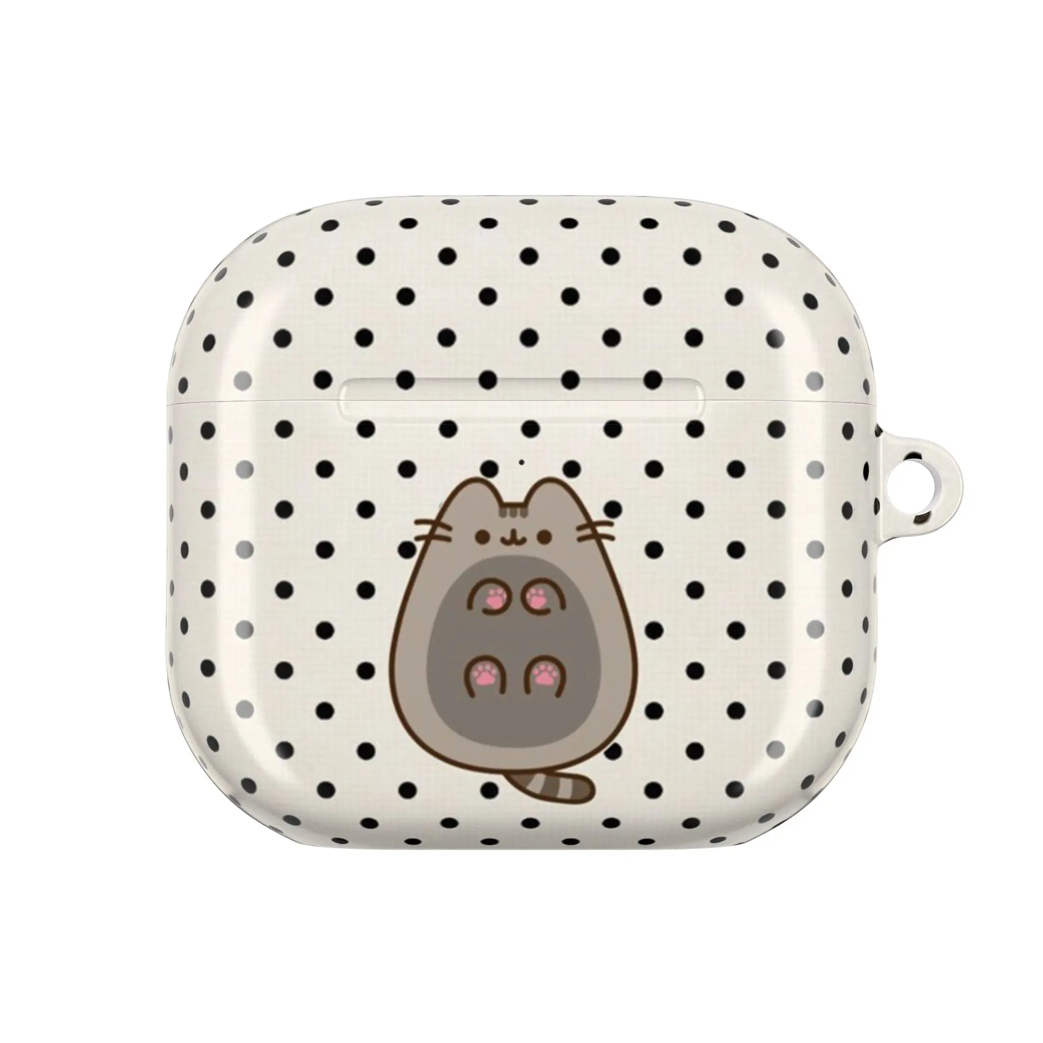 Pusheen Cat Airpods Case – Cute Polka Dot Kawaii Design Cover, Funny Fat Kitty Silicone Case for Girls Women, Aesthetic Y2K Accessory, Case for Airpods Pro/Pro 2, Airpods 1/2/3/4 – Trending Gift Idea