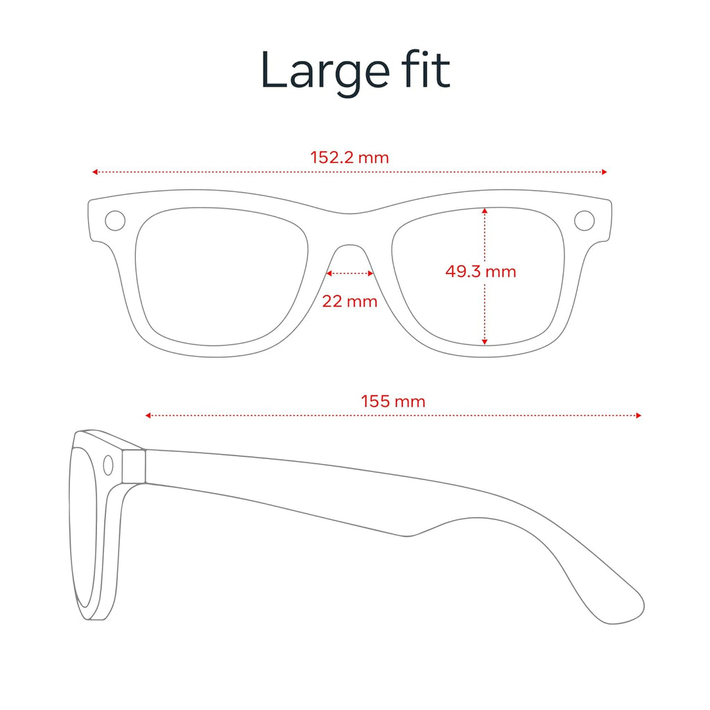 Meta Ray-Ban Wayfarer (Gen 2) - Matte Black, Clear Lenses