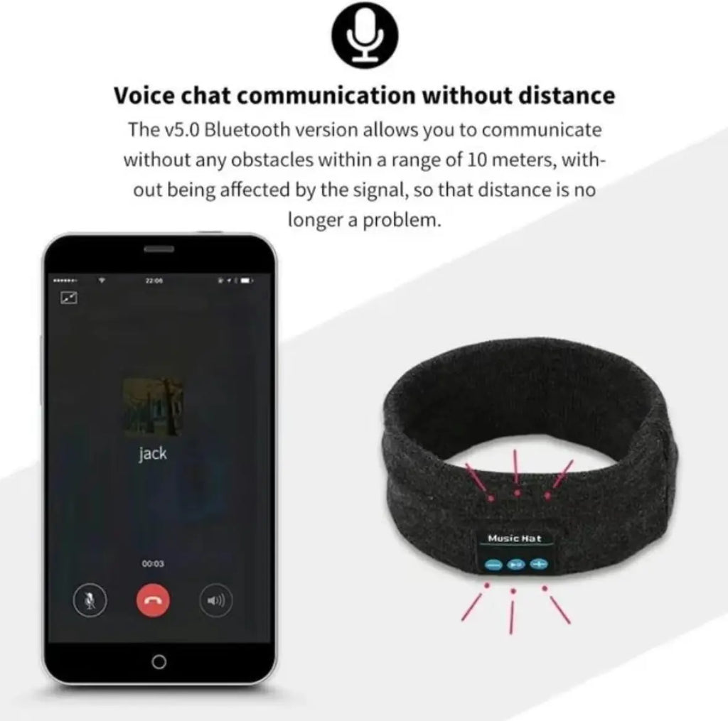 Sports Bluetooth Headband, Sleep Headphones Headband, -Sweat Absorbent & Breathable-Washable -Bluetooth One Click Link for Fitness and Exercise