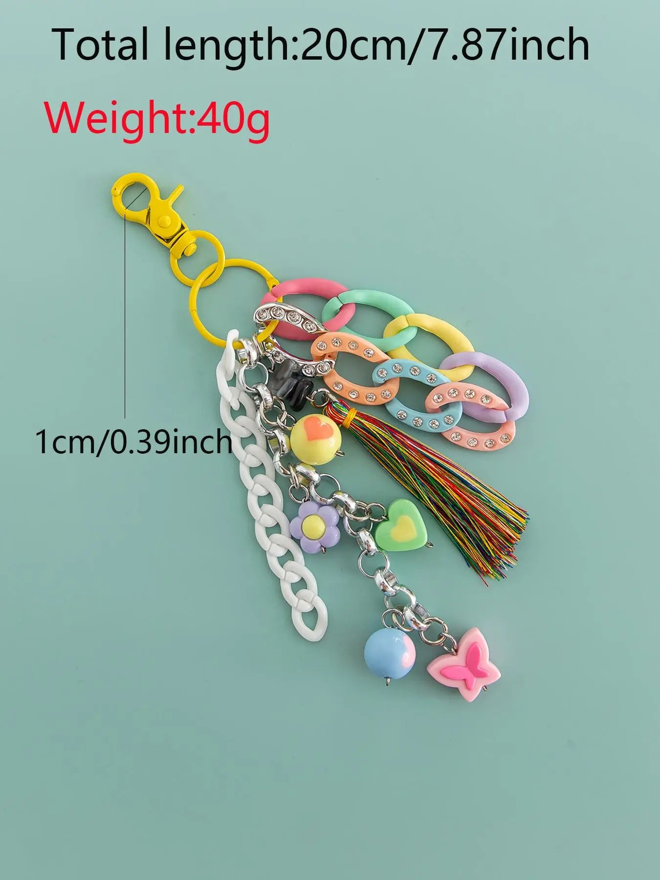 Cute Flower & Heart & Tassel & Chain Design Keychain, Floral Pattern Keychain, Keychain Wristlet Strap, Fashionable Phone Lanyard, Anti-Lost Phone Strap for Women & Girls, Mobile Phone Decoration Accessories, Cute Keychain Accessory