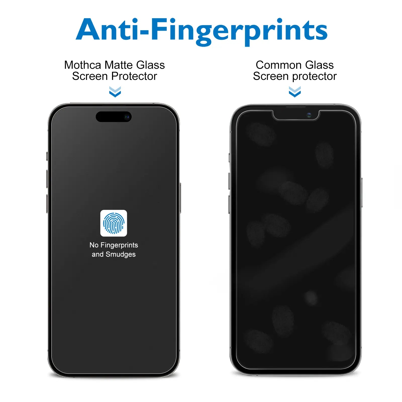 Mothca Matte(No Privacy) Glass Full Coverage Screen Protector for Iphone 16E/16/15/14/13 Pro Max Plus, Anti-Glare Anti-Fingerprint Black Edge Tempered Glass Film with Easy Installation Tool, Case Friendly, Smooth as Silk