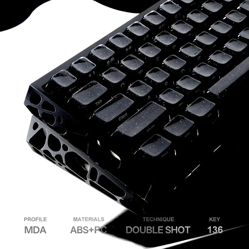 TITANNATION Crystal Jelly Translucent MDA Profile 136-Key Side Carving Keycap Set（Only Keycap, Not Include a Keyboard）