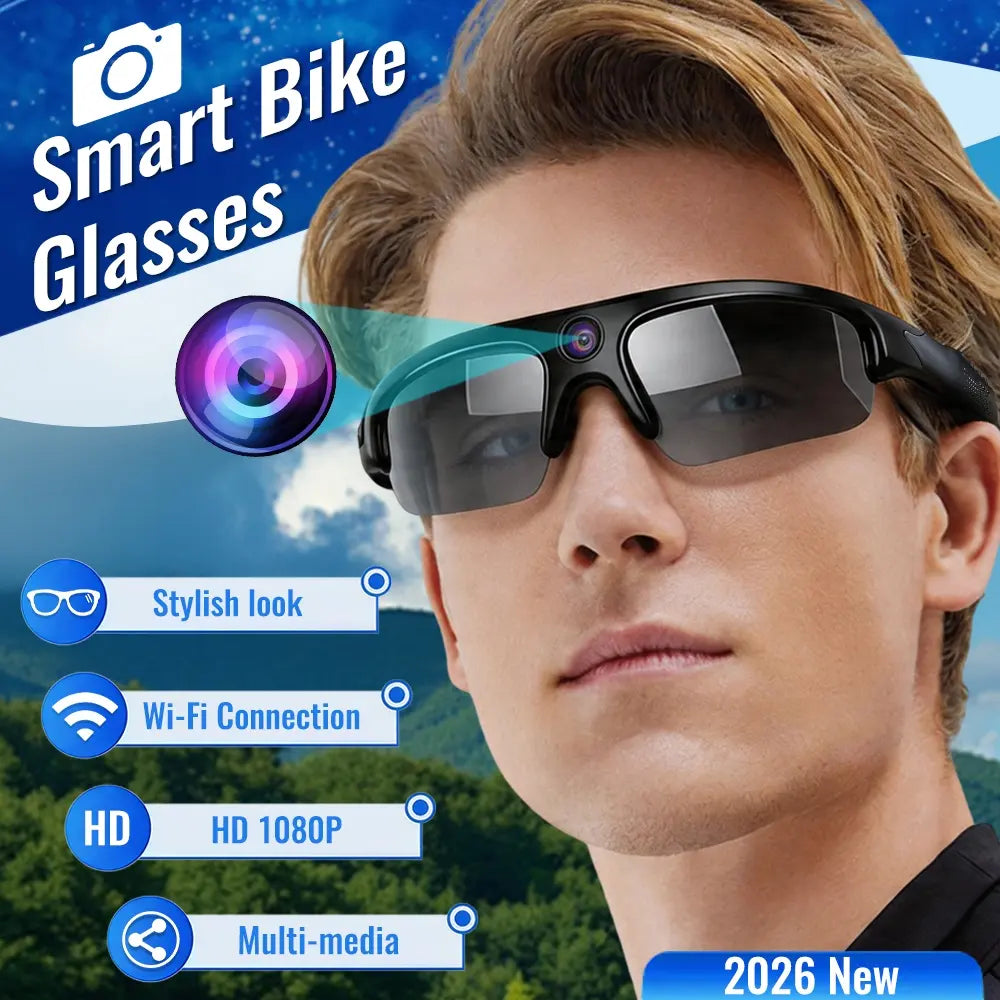 1080P Smart Camera Sunglasses, Wifi Video Recording Glasses, Smart Wireless Glasses, Multifunctional Smart Glasses, Long Battery , UV Protection Lens, Hands-Free Wearable Eyewear for Cycling, Running, Skiing and Travel