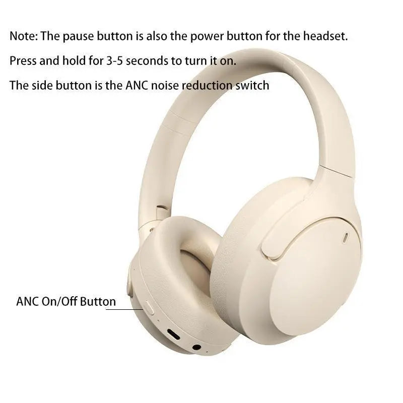 Noise Cancelling Headphone for Fall, Summer Wireless Over-Ear Headset with Long Standby, Bluetooth-Compatible Headphones for PC, Gaming, Sports, Travel, Electronic Audio, Wireless Earphones Silent Party Ipx5 Active Noise Canceling Headset Waterproof Hesd
