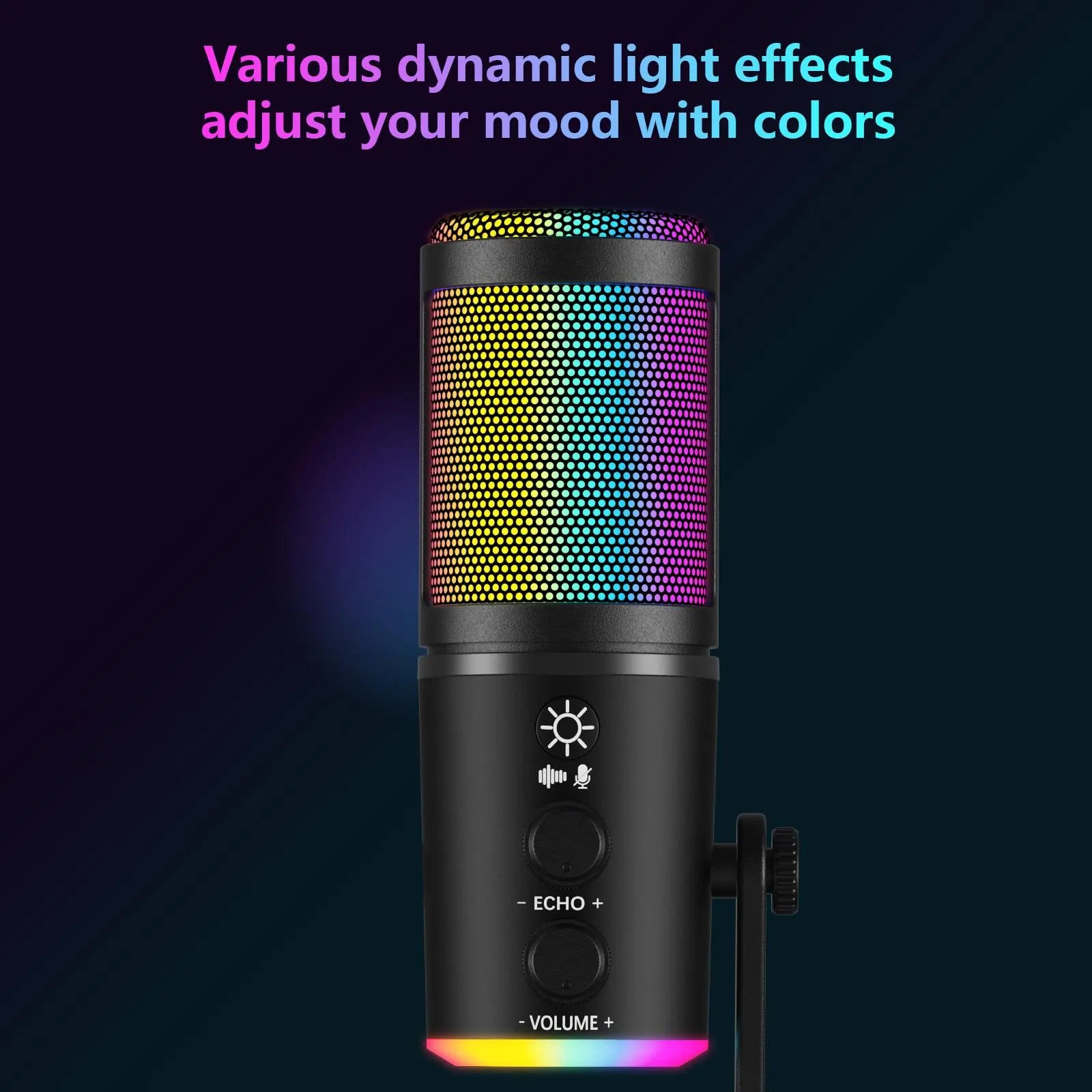 JYX U120 RGB Streaming Gaming Microphone with RGB Lights One-Tap Mute Headphone Jack for PC Mac PS5 PS4 Ideal for Streaming Gaming Podcasting Compact Durable Design Outdoorfun Headset Recording Plug Audio Connection Metal Summerwins Dealsforyoudays