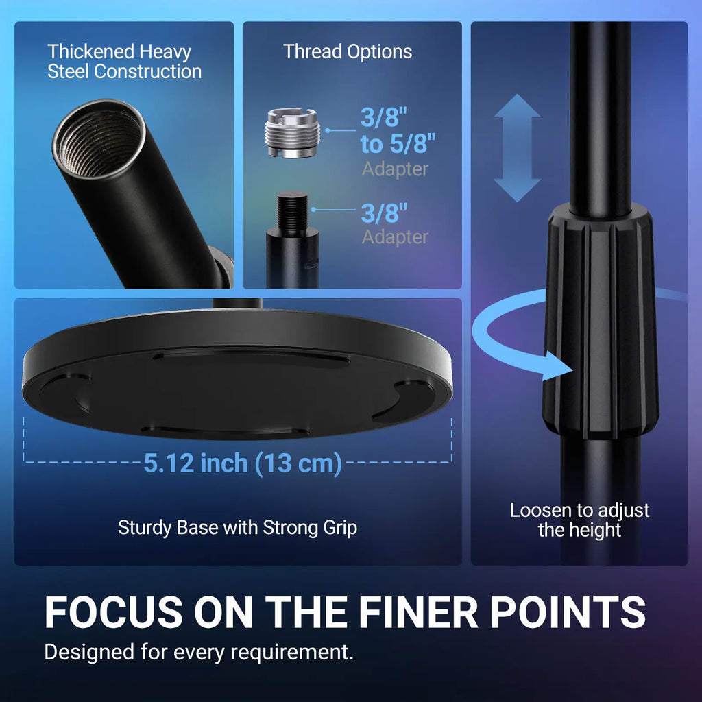 FIFINE AM8S Gaming Microphone with Adjustable Stand, Height Adjustable Heavy-Duty Metal Stand, RGB Dynamic Mic with Quick Mute, Gain Volume Control, Headphone Jack, XLR/USB for Podcast, Streaming, Recording, PC PS5 Gamer, Audio Interface Mixer, Smartphone