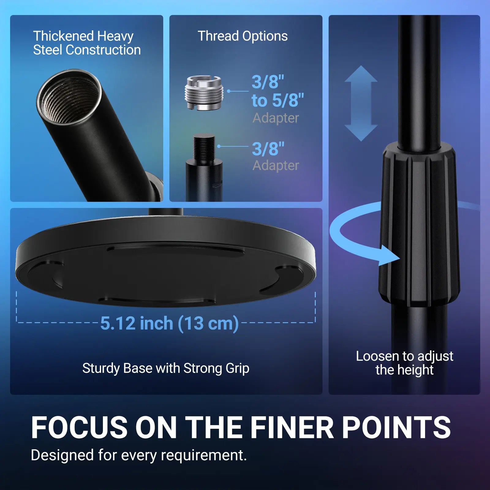 FIFINE AM8S Gaming Microphone with Adjustable Stand, Height Adjustable Heavy-Duty Metal Stand, RGB Dynamic Mic with Quick Mute, Gain Volume Control, Headphone Jack, XLR/USB for Podcast, Streaming, Recording, PC PS5 Gamer, Audio Interface Mixer, Smartphone