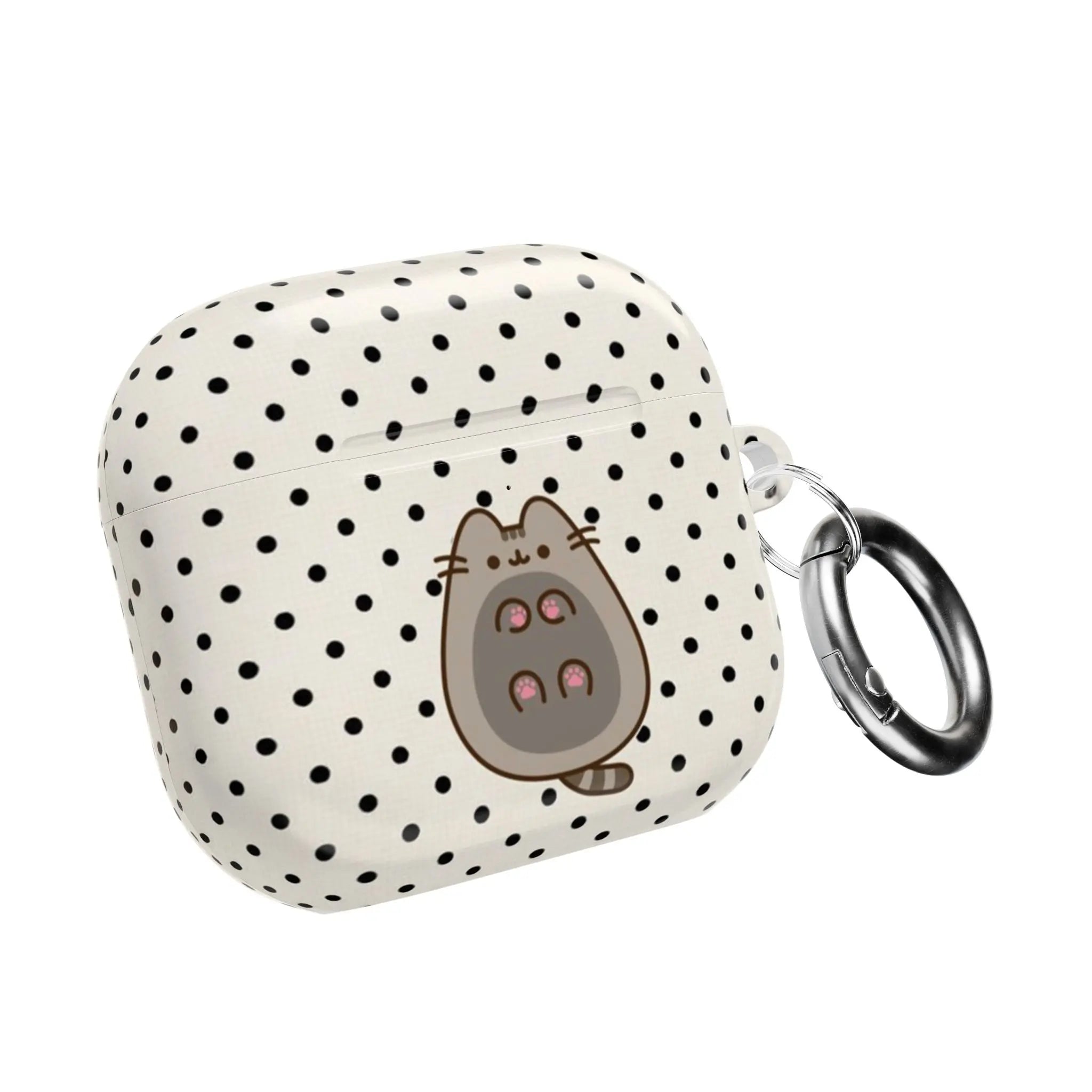Pusheen Cat Airpods Case – Cute Polka Dot Kawaii Design Cover, Funny Fat Kitty Silicone Case for Girls Women, Aesthetic Y2K Accessory, Case for Airpods Pro/Pro 2, Airpods 1/2/3/4 – Trending Gift Idea