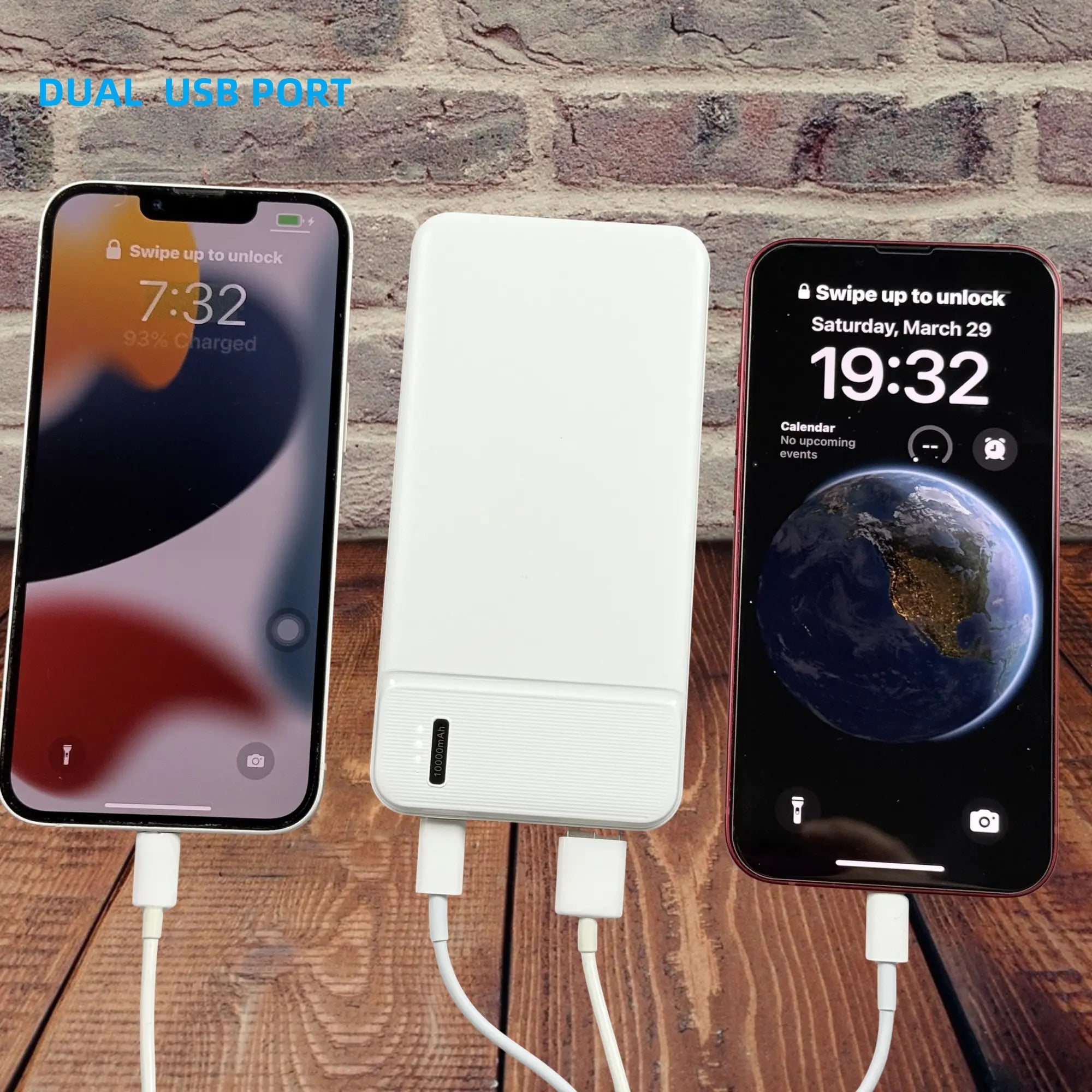 10000Mah USB-C In/Out Portable Power Bank with Dual Output for Heated Vests, Jackets, Iphone, Samsung, Android - Safe & Super Slim Design