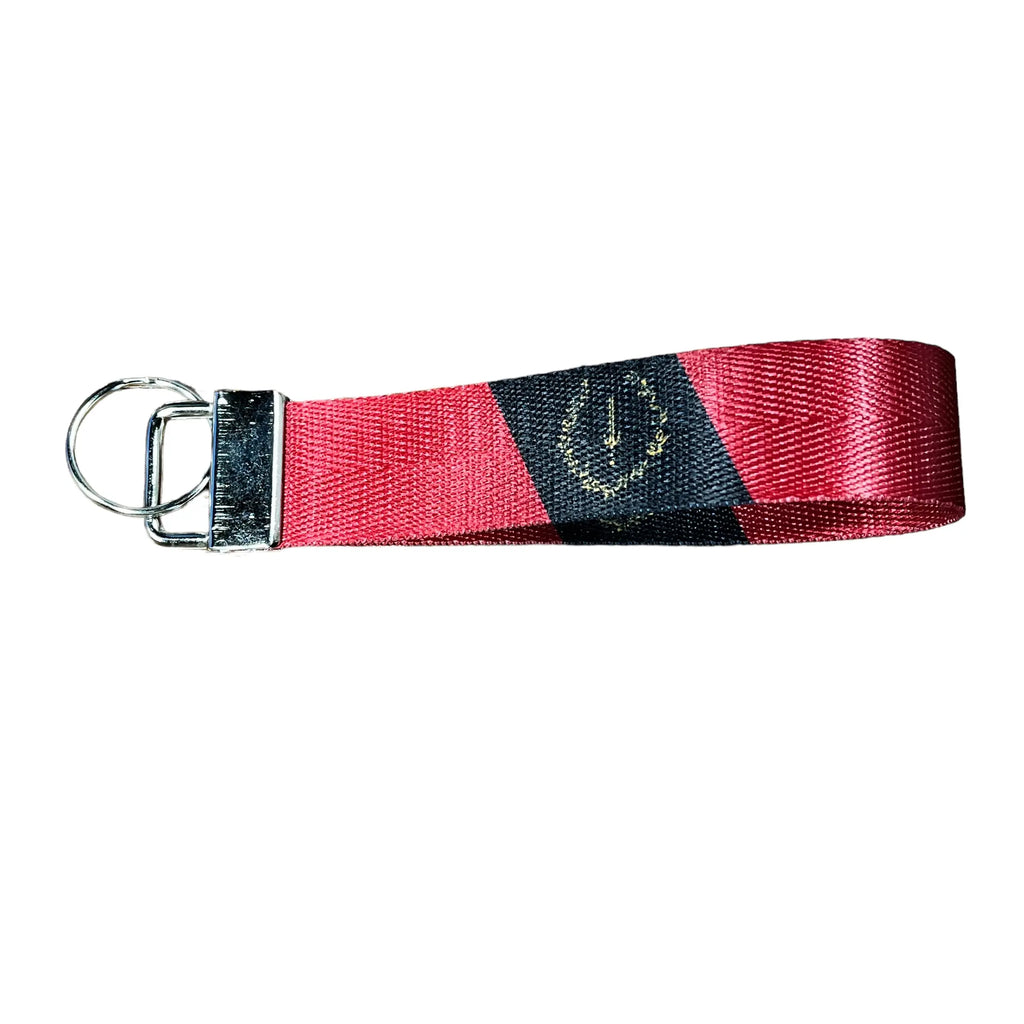 Black American Heritage Flag - Personalized Name Nylon Key Fob - Custom Wristlet Keychain
