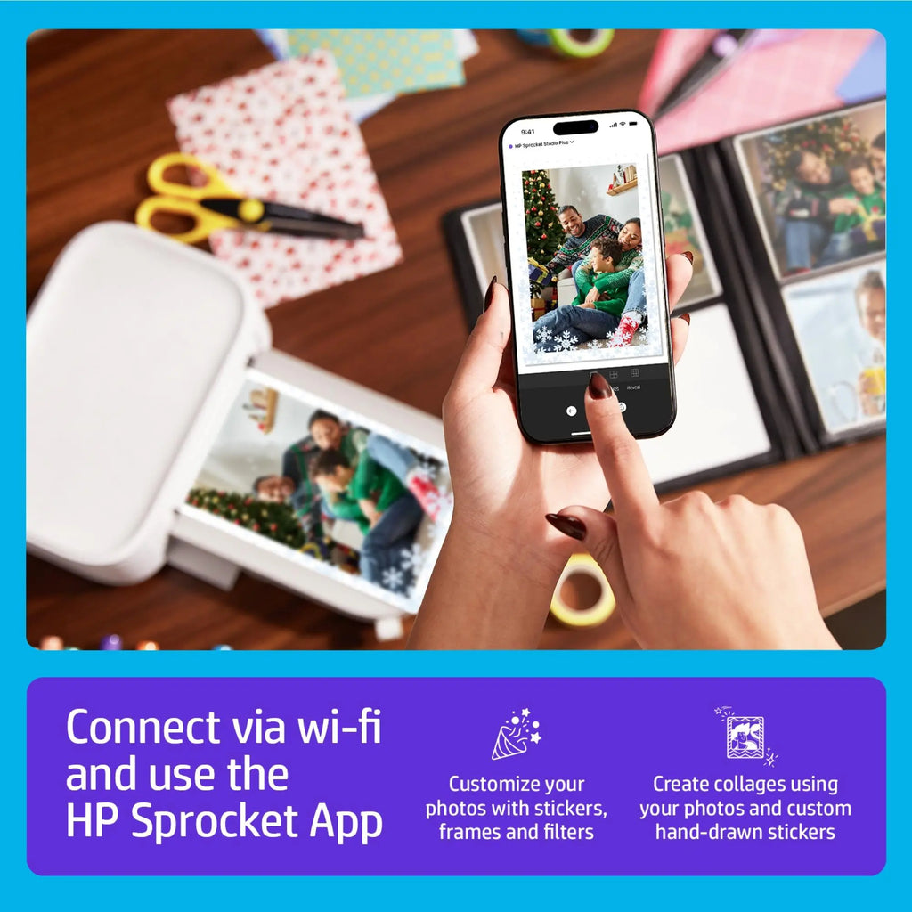 HP Sprocket Studio plus 4X6” Instant Photo Printer – Wirelessly Prints from Ios & Android Device