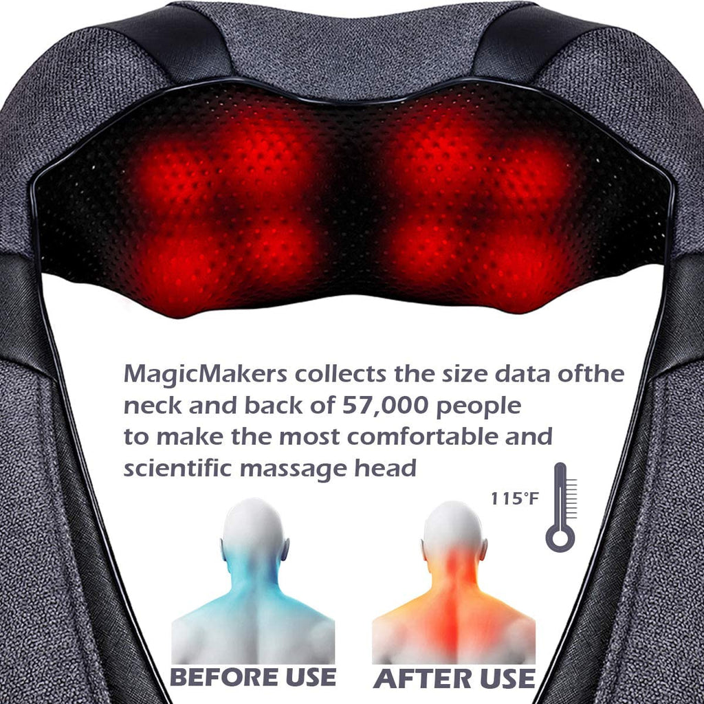 Fathers Day Dad Gifts for Husband Men, Neck Massager for Pain Relief Deep Tissue, Electric Shiatsu Shoulder & Back Massager with Heat, Mothers Day Gifts for Mom Wife Women Her (NOT Cordless)