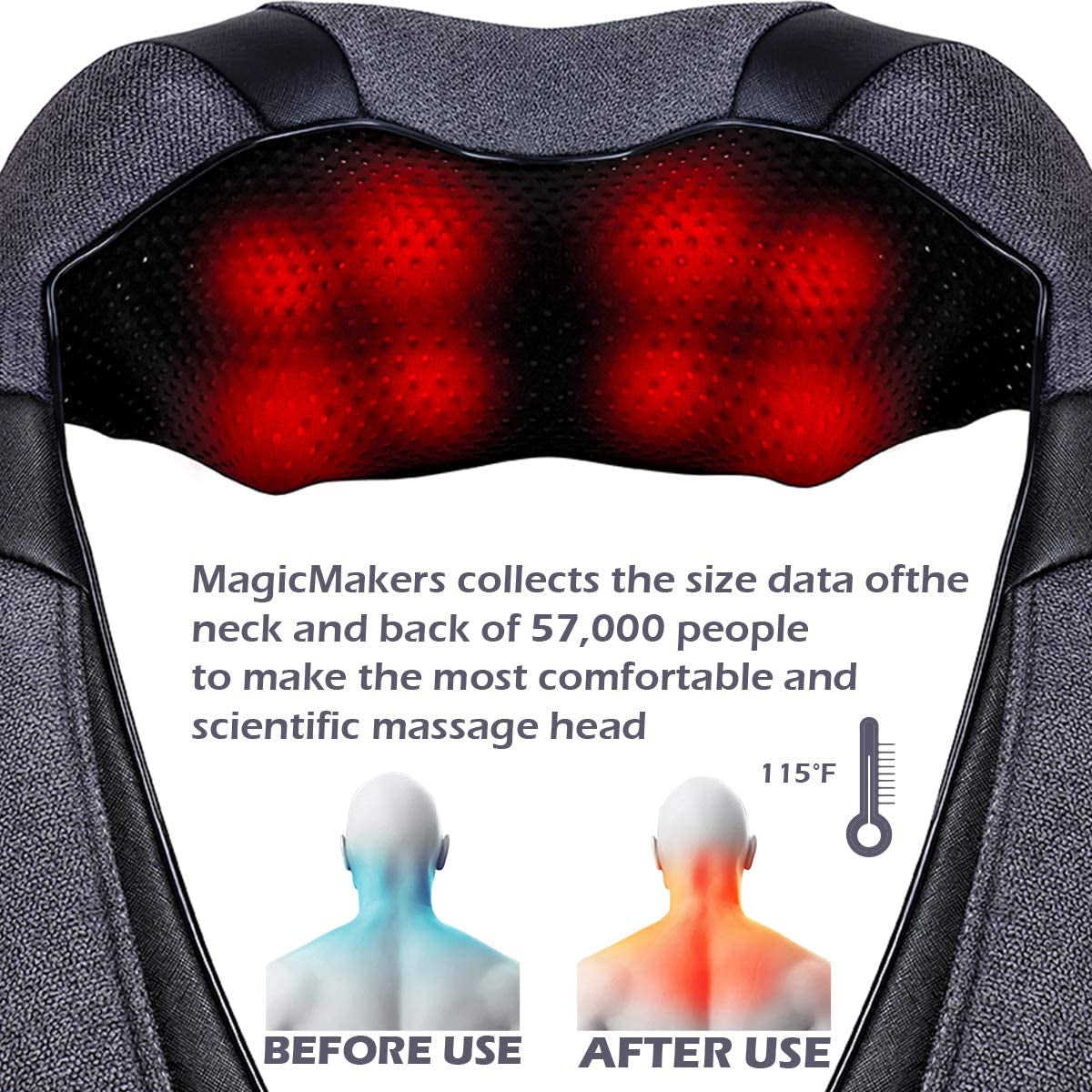 Fathers Day Dad Gifts for Husband Men, Neck Massager for Pain Relief Deep Tissue, Electric Shiatsu Shoulder & Back Massager with Heat, Mothers Day Gifts for Mom Wife Women Her (NOT Cordless)
